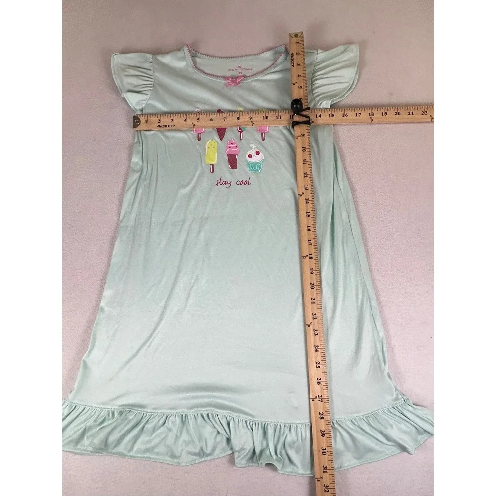 Betsey Johnson Nightgown Kids Size 12 Mint Green Ice Cream Stay Cool Sleep Dress